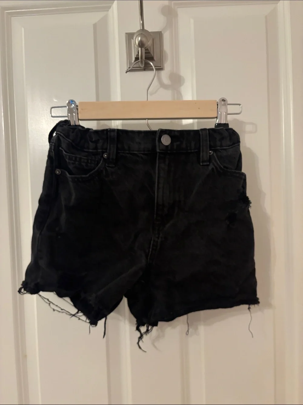 Old Navy Black Distressed Denim Kids Shorts